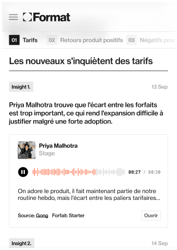 Aperçu de l'application Format