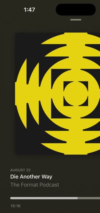 Screenshot of Format podcast UI